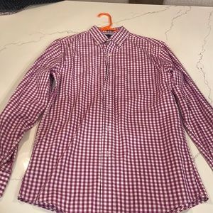 Tommy Hilfiger dress shirt.  Neck 15 inch. Purple and white.